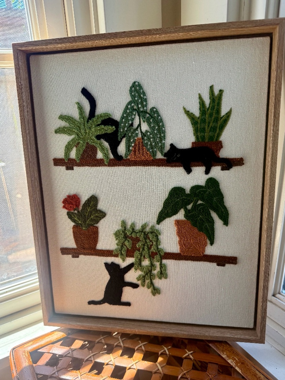 BP HOME TEXTILE Embroidered Woven Art "KITTENS PLAYTIME" 12 x15